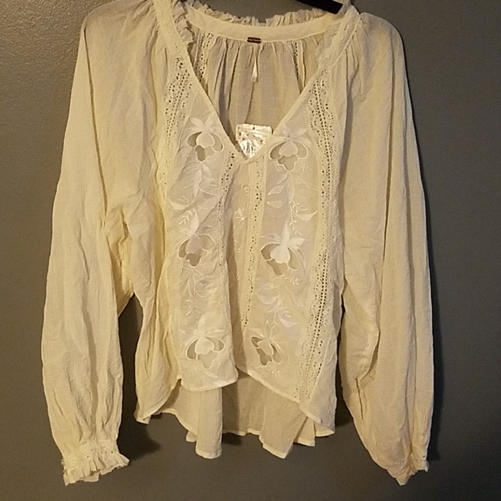 NWT Free People Sivan Embroidered Blouse - Picture 5 of 7